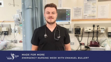 Emmanuel Bullert, RN in the ED at Boundary Trails Health Centre