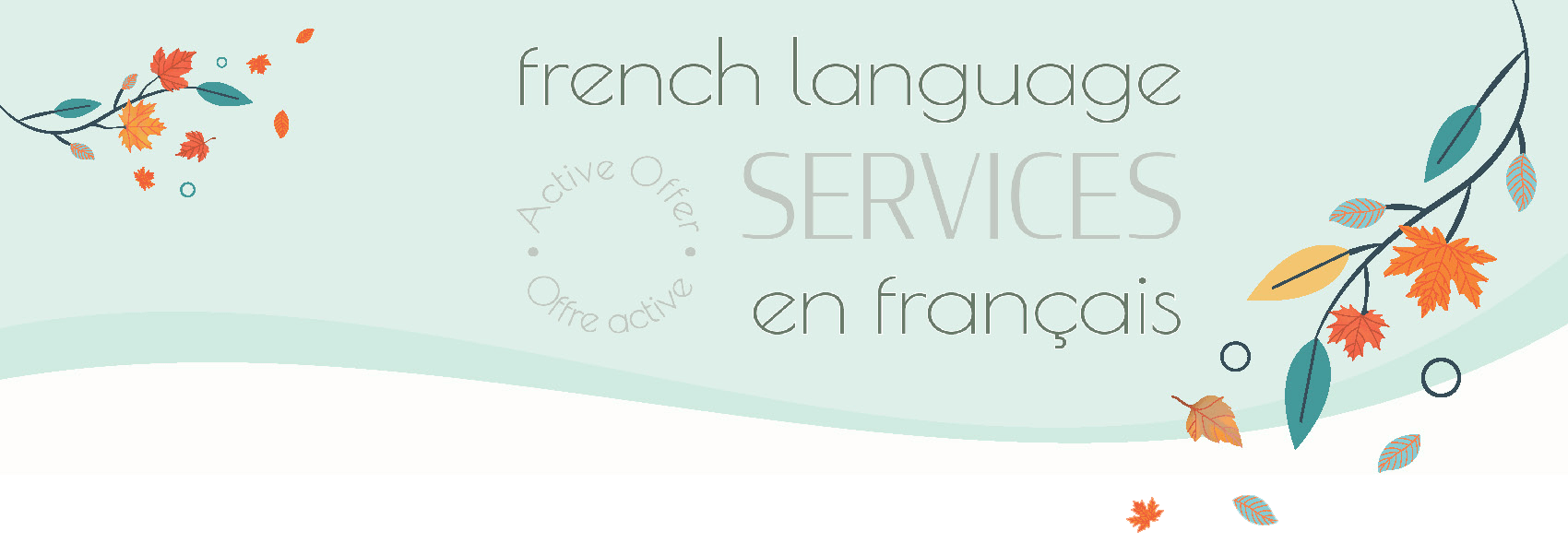 French language services logo beside a photo of Louis Riel